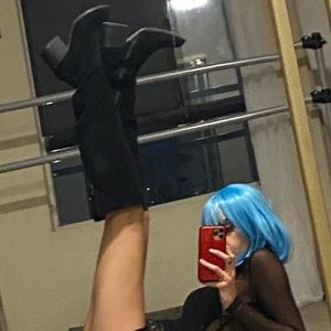 Over the knee black boots